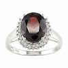 Thumbnail Image 1 of Large Oval Garnet and Diamond Ring in 14K White Gold