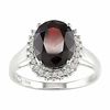 Thumbnail Image 0 of Large Oval Garnet and Diamond Ring in 14K White Gold