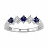 Thumbnail Image 1 of Blue Sapphire and Diamond Band in 14K White Gold