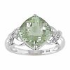 Thumbnail Image 1 of Cushion-Cut Green Quartz & Diamond Accent Ring in 14K White Gold