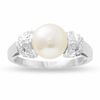 Thumbnail Image 1 of Freshwater Cultured Pearl and Diamond Ring in 14K White Gold