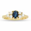 Thumbnail Image 1 of Oval Blue Sapphire and 3/8CT. T.W. Diamond Ring in 14K Gold
