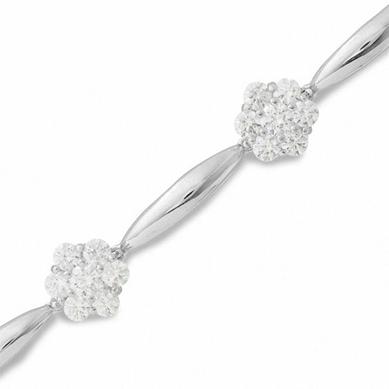 Lab-Created White Sapphire Bracelet in Sterling Silver