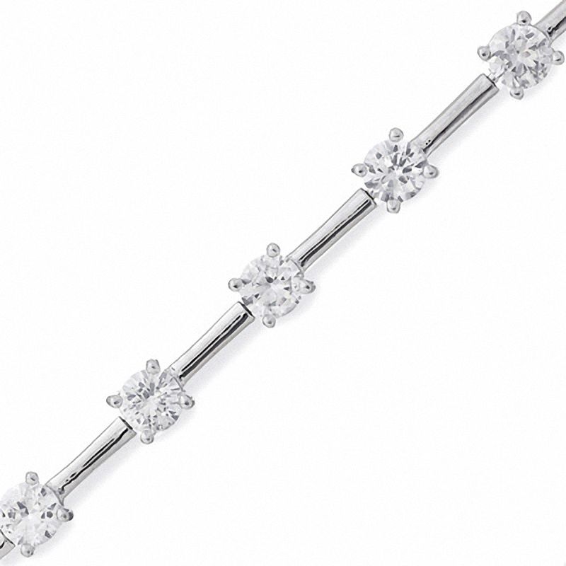 Main Image 1 of Lab-Created White Sapphire Bracelet in Sterling Silver