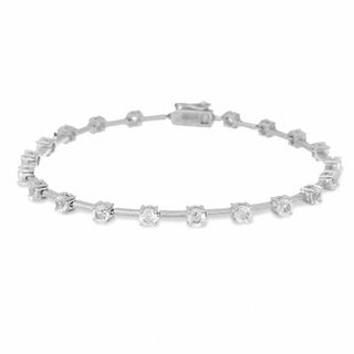 Lab-Created White Sapphire Bracelet in Sterling Silver | Zales