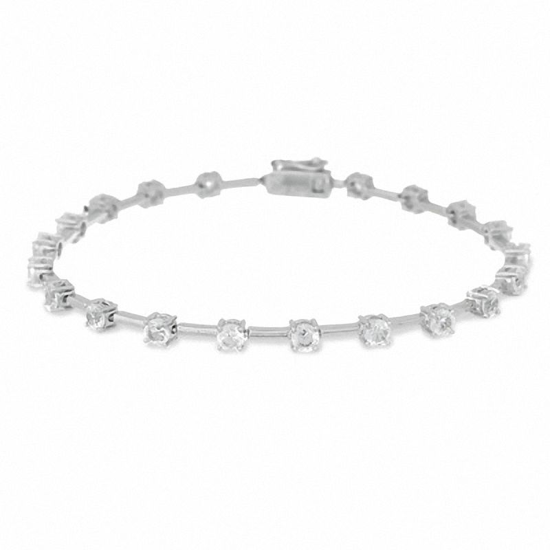 Main Image 2 of Lab-Created White Sapphire Bracelet in Sterling Silver