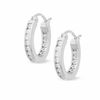 Thumbnail Image 1 of Created White Sapphire Inside-Outside Hoops in Sterling Silver