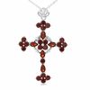 Thumbnail Image 1 of Large Garnet Cross Pendant in Sterling Silver