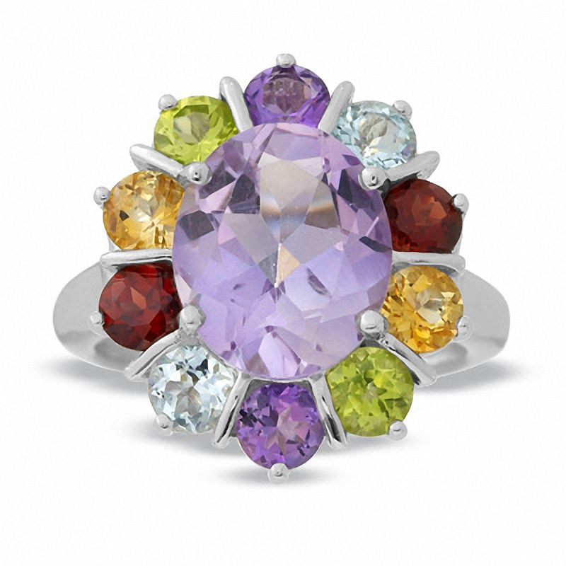 Main Image 1 of Multi-Gemstone Ring in Sterling Silver