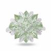Thumbnail Image 1 of Green Quartz Flower Ring in Sterling Silver