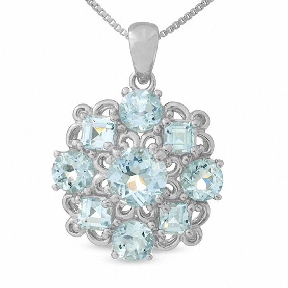 Aquamarine Pendant in Sterling Silver