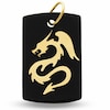 Thumbnail Image 1 of Men's Onyx and 10K Gold Dragon Dog Tag