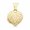 Thumbnail Image 1 of 10K Gold Floral Design 10mm Heart Locket