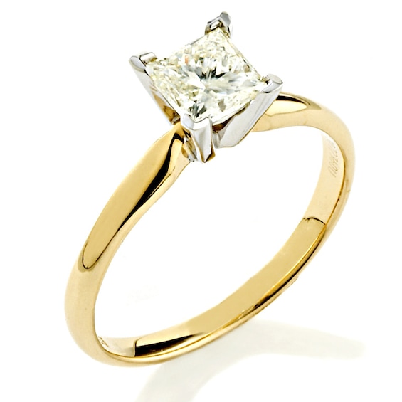 1 CT. Princess Cut Diamond Solitaire Engagement Ring in 14K Gold