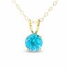 Thumbnail Image 1 of Brilliant Round 6.0mm Swiss Blue Topaz Pendant in 14K Gold