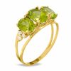 Thumbnail Image 2 of Peridot Three Stone Ring in 14K Gold