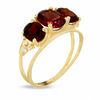 Thumbnail Image 2 of Garnet Three Stone Ring in 14K Gold