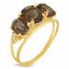 Thumbnail Image 2 of Smoky Quartz Three Stone Ring in 14K Gold