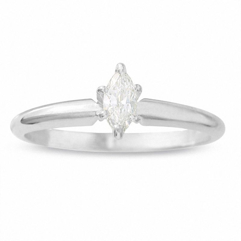 Main Image 1 of 1/2 CT. Marquise Diamond Solitaire Engagement Ring in Platinum