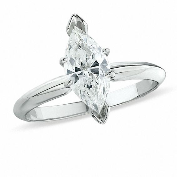 1 CT. Marquise Diamond Solitaire Engagement Ring in 14K White Gold
