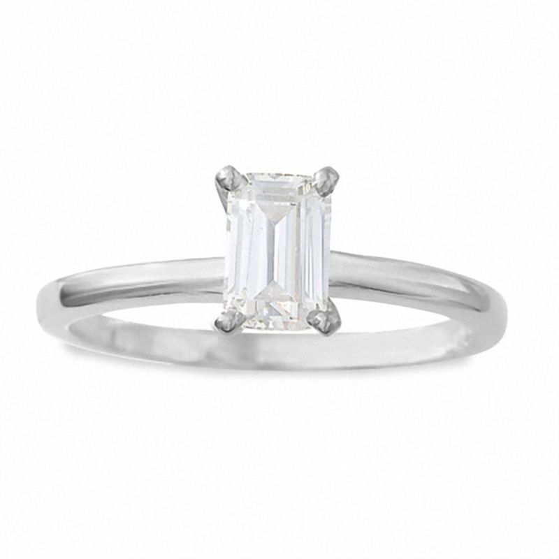 Main Image 1 of 1 CT. Emerald-Cut Diamond Solitaire Engagement Ring in Platinum