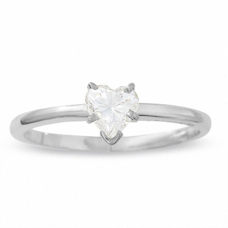 Main Image 1 of 1/2 CT. Heart Shaped Diamond Solitaire Engagement Ring in Platinum