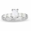 Thumbnail Image 1 of 1/2 CT. T.W. Emerald-Cut Diamond Solitaire Engagement Ring with Side Accents in 14K White Gold