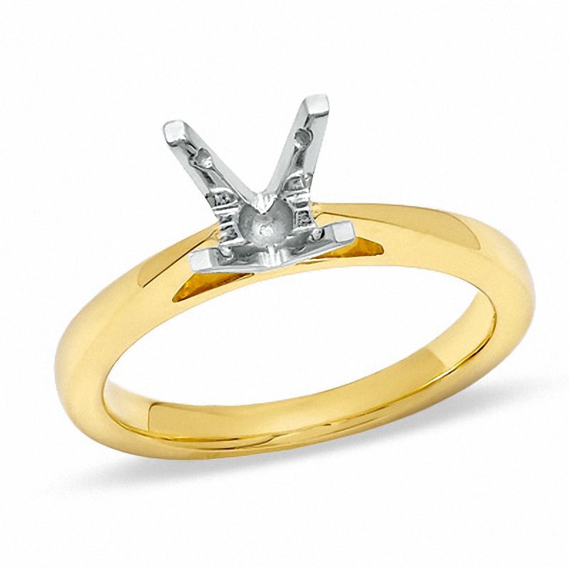 Main Image 1 of Celebration Lux® 1/2 CT. T.W. Princess-Cut Certified Diamond Semi-Mount in 18K Gold