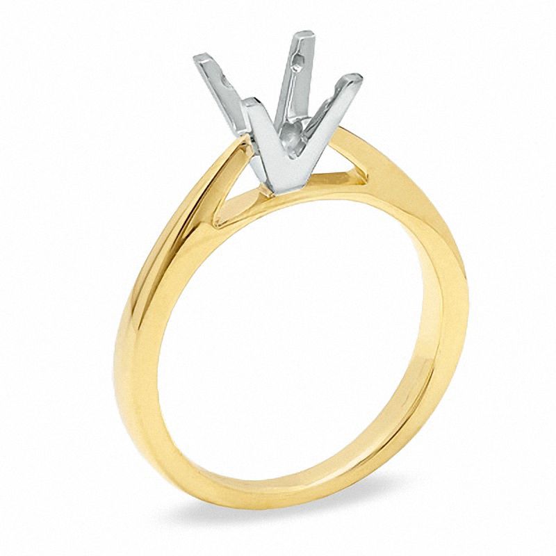 Main Image 2 of Celebration Lux® 1/2 CT. T.W. Princess-Cut Certified Diamond Semi-Mount in 18K Gold