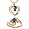 Thumbnail Image 1 of Blue Sapphire Heart Pendant and Ring Boxed Set in 10K Gold with Diamond Accents