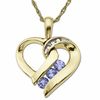 Thumbnail Image 0 of Tanzanite Heart Pendant in 10K Gold with Diamond Accents
