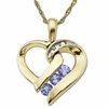 Thumbnail Image 1 of Tanzanite Heart Pendant in 10K Gold with Diamond Accents