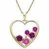 Thumbnail Image 1 of 10K Gold Heart Pendant with Lab-Created Ruby and Pink and White Sapphire