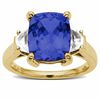 Thumbnail Image 1 of Lab-Created Blue Sapphire Three Stone Ring in 10K Gold