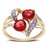 Thumbnail Image 1 of Lab-Created Round-Cut Ruby Grand Ring in 10K Gold with Diamond Accents