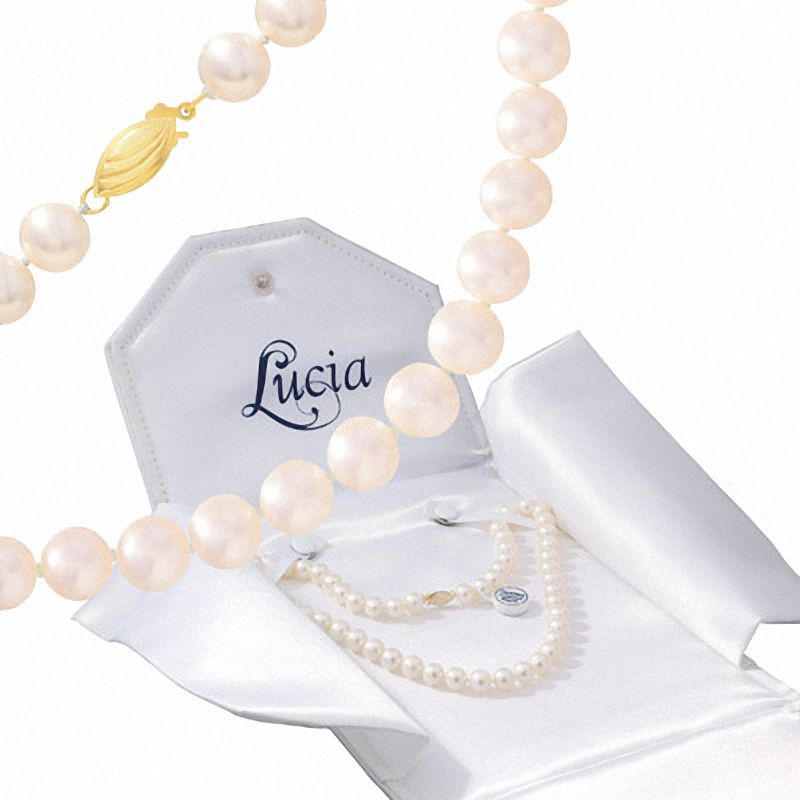 Main Image 1 of Lucia Certified 7.0-7.5mm Freshwater Cultured Pearl Strand with 14K Gold Clasp-22"