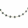 Thumbnail Image 1 of 5.0-6.0mm Black Freshwater Cultured Pearl Beaded Station Necklace in 14K Gold-17"