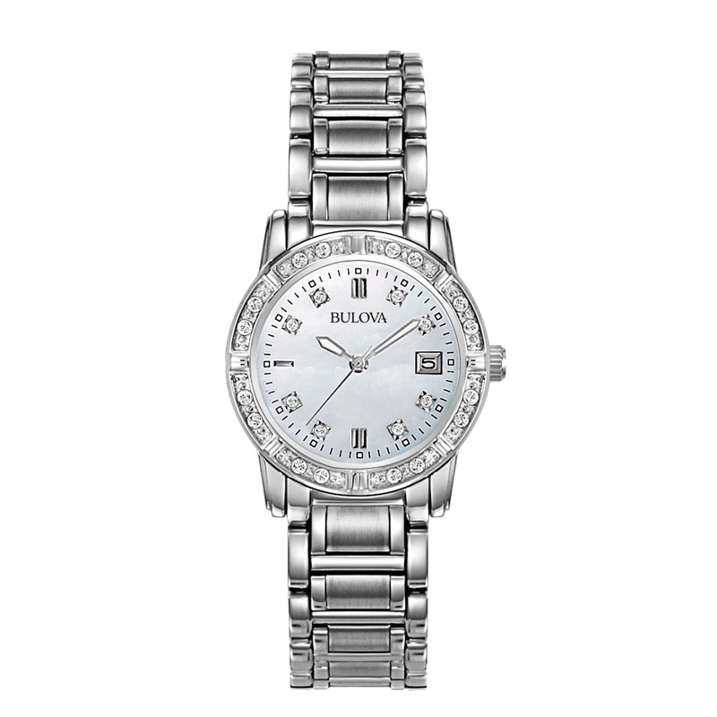 Main Image 1 of Ladies' Bulova Sport Diamond Accent Watch with Mother-of-Pearl Dial (Model: 96R105)