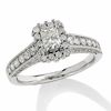 Thumbnail Image 1 of 1 CT. T.W. Certified Radiant Diamond Frame Ring in 14K White Gold