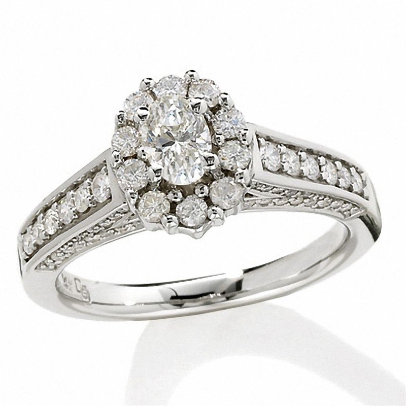 Main Image 1 of 1 CT. T.W. Certified Oval Diamond Solitaire Engagement Ring in 14K White Gold