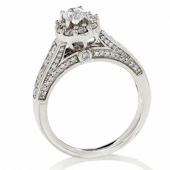 1 CT. T.w. Certified Oval Diamond Solitaire Engagement Ring in 14K White Gold