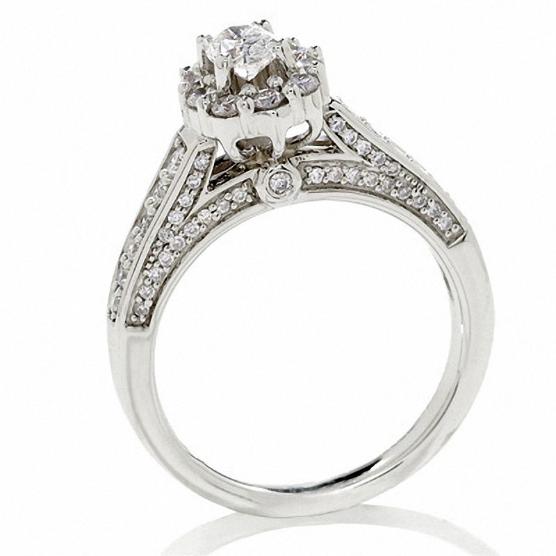 Main Image 2 of 1 CT. T.W. Certified Oval Diamond Solitaire Engagement Ring in 14K White Gold