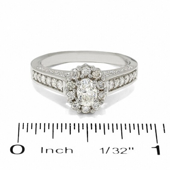 1 CT. T.w. Certified Oval Diamond Solitaire Engagement Ring in 14K White Gold