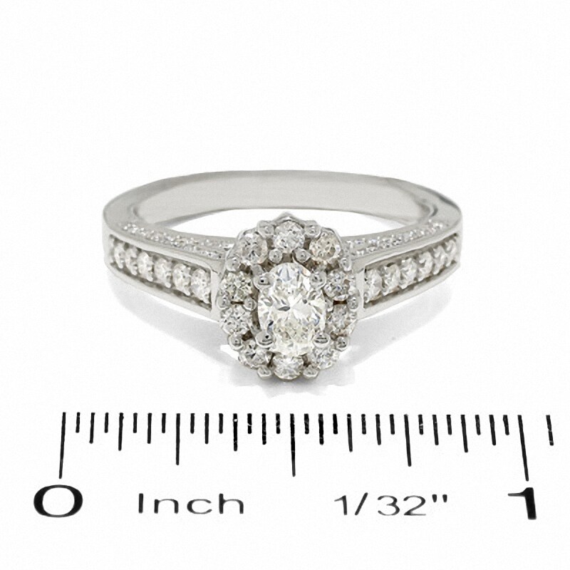 Main Image 3 of 1 CT. T.W. Certified Oval Diamond Solitaire Engagement Ring in 14K White Gold