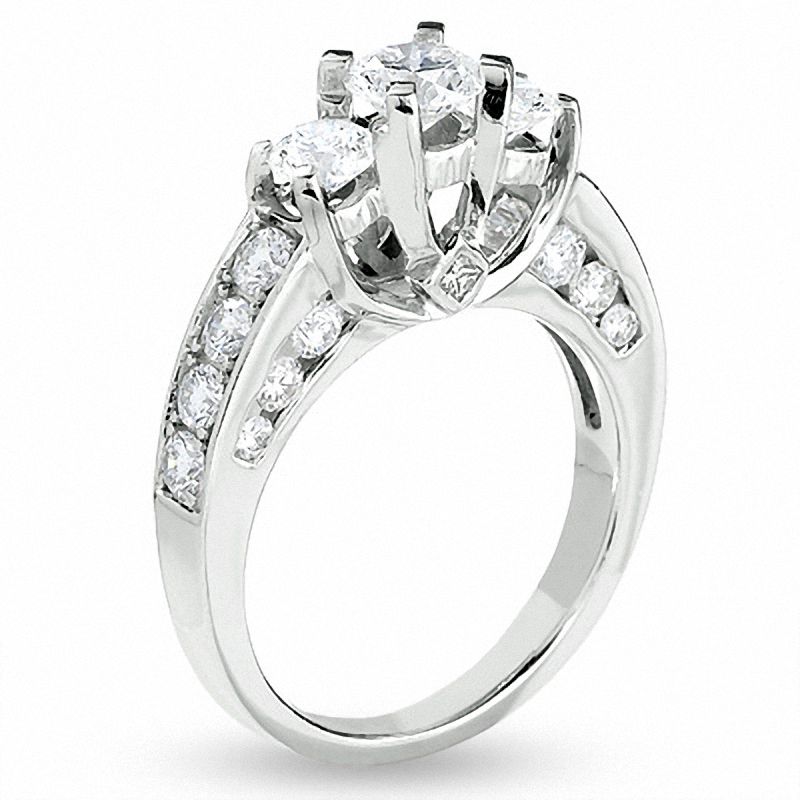 Main Image 2 of 2 CT. T.W. Certified Diamond Three Stone Ring in 14K White Gold