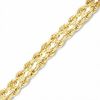 Thumbnail Image 0 of 023 Gauge Left/Right Rope Chain Bracelet in 14K Gold - 7.5"