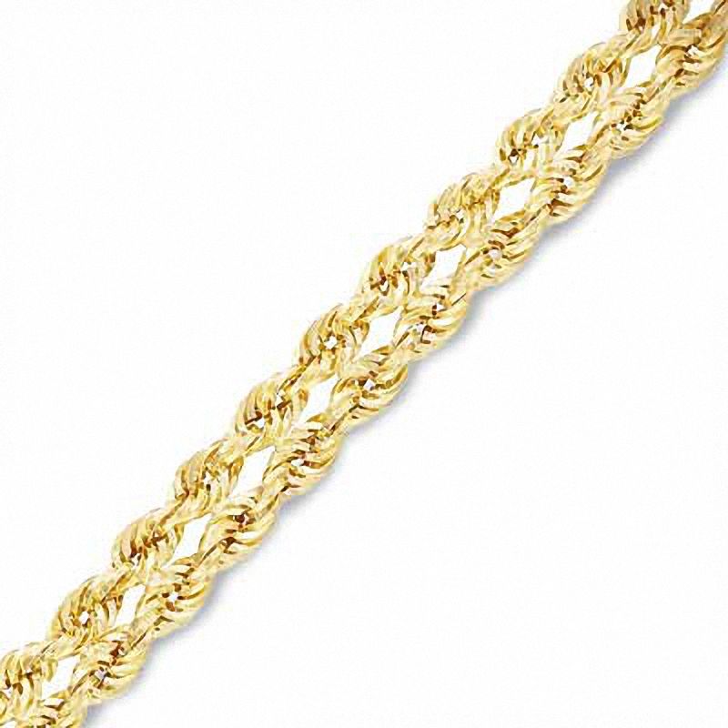 023 Gauge Left/Right Rope Chain Bracelet in 14K Gold - 7.5"