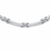 Thumbnail Image 0 of 1/4 CT. T.W. Diamond "X" Necklace in Sterling Silver