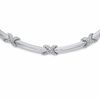Thumbnail Image 1 of 1/4 CT. T.W. Diamond "X" Necklace in Sterling Silver