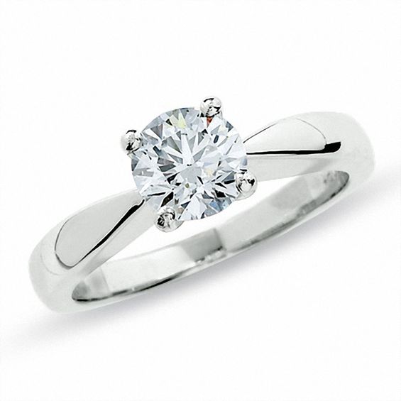 CT. Certified Diamond Solitaire Engagement Ring in 18K White Gold
